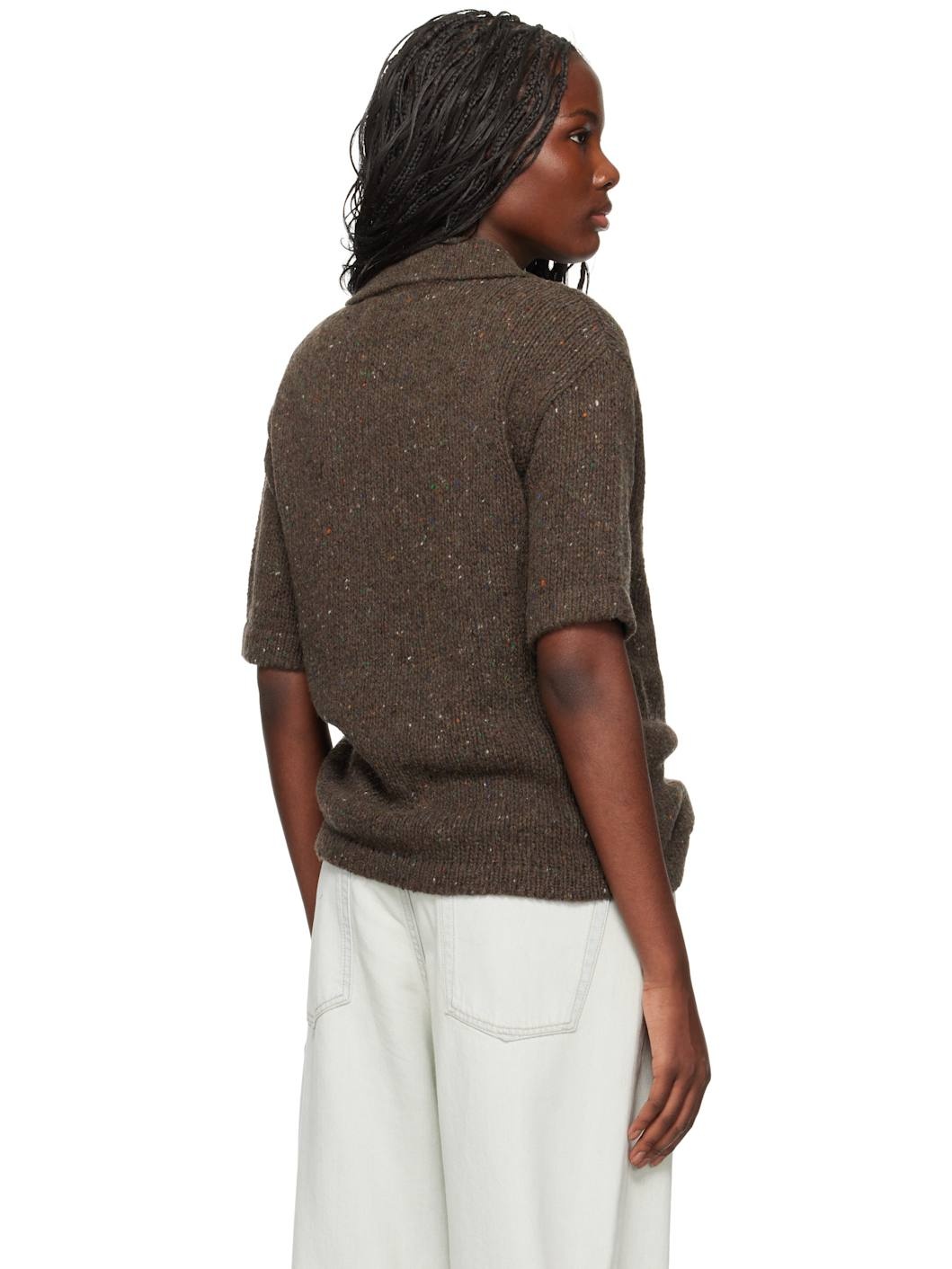Brown Wool Polo - 3