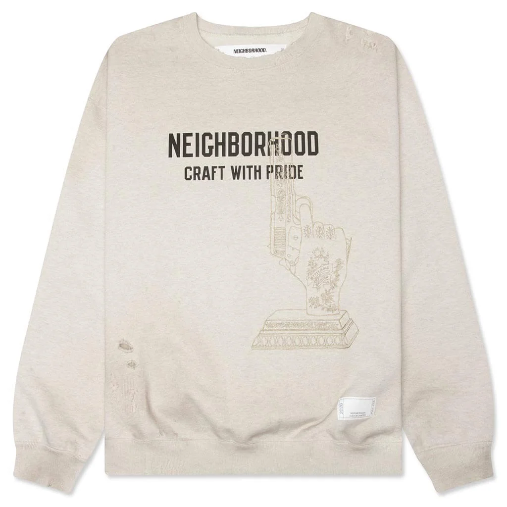 SAVAGE L/S SWEATSHIRT - OATMEAL - 1
