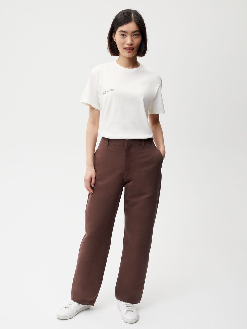PANGAIA Womens Organic Cotton Regular Fit Trouser - Chestnut Brown outlook
