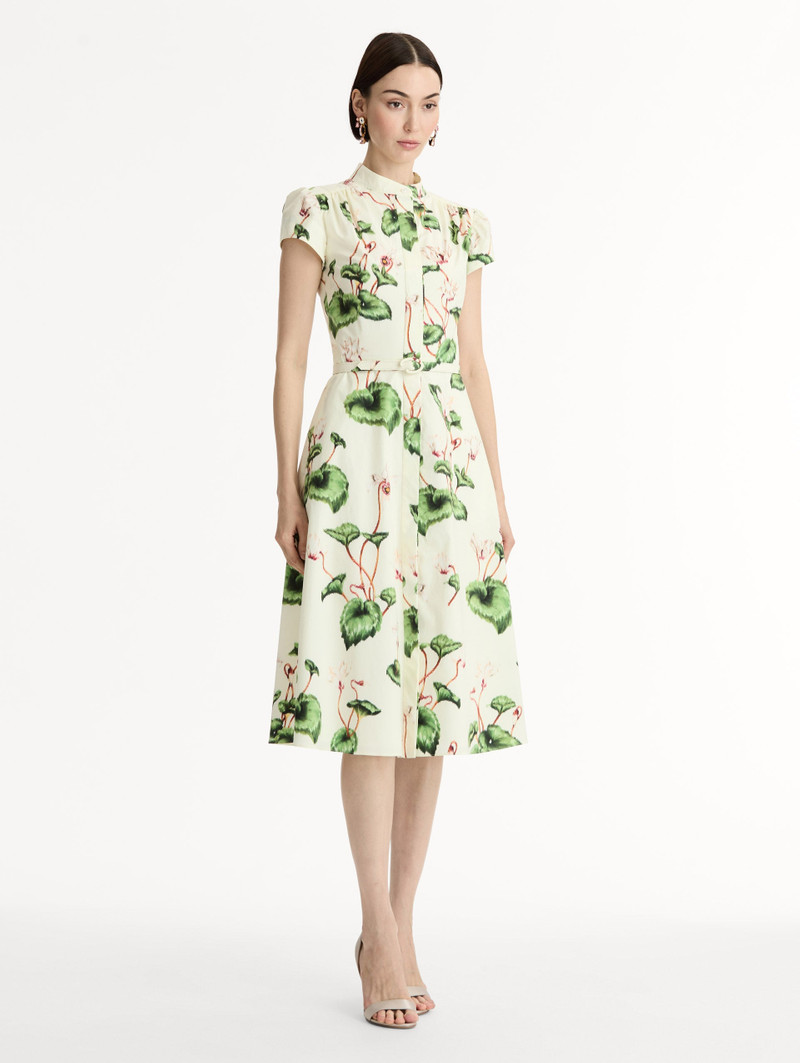 CHINÉ CYCLAMEN COTTON POPLIN CAP SLEEVE DRESS 4