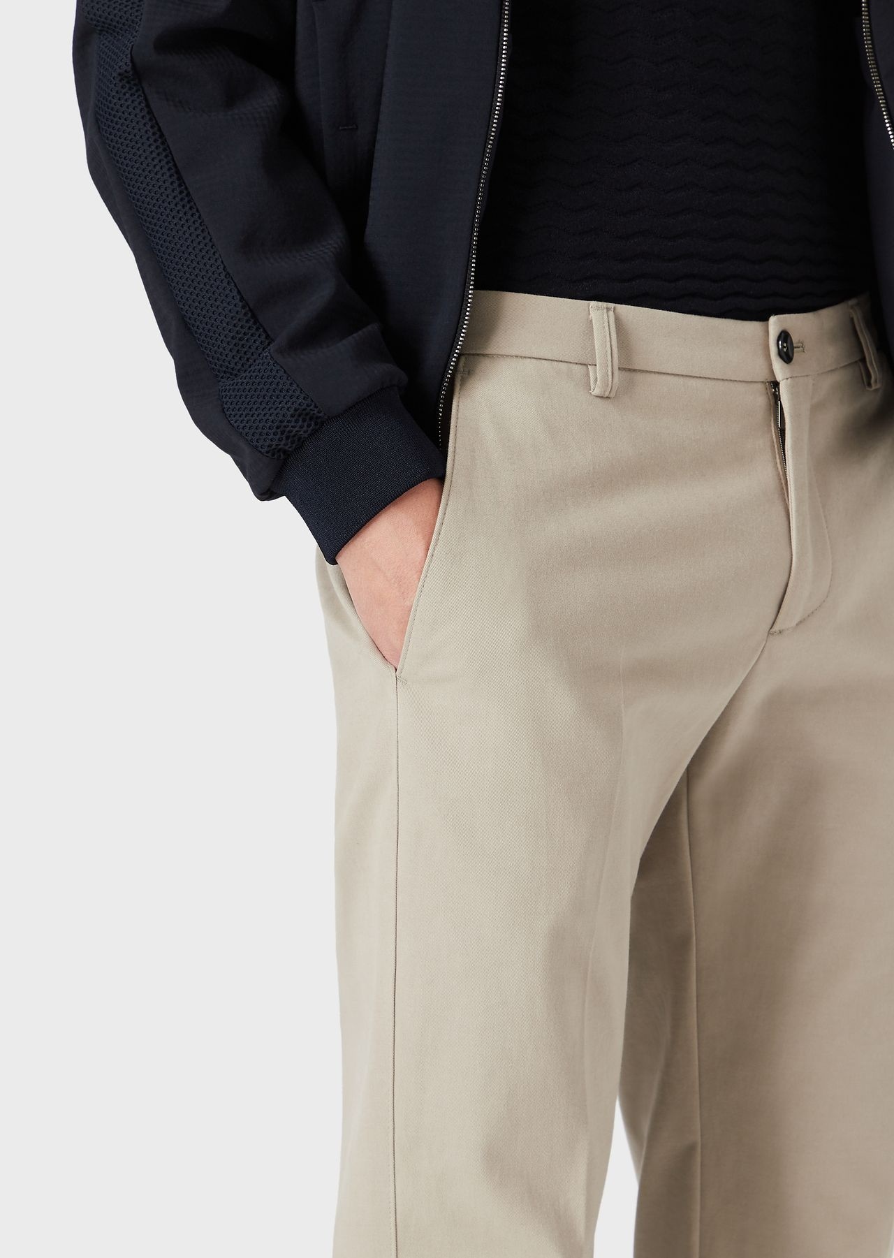 Stretch cashmere and cotton trousers - 4