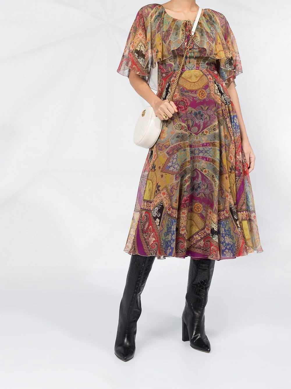 paisley print dress - 2