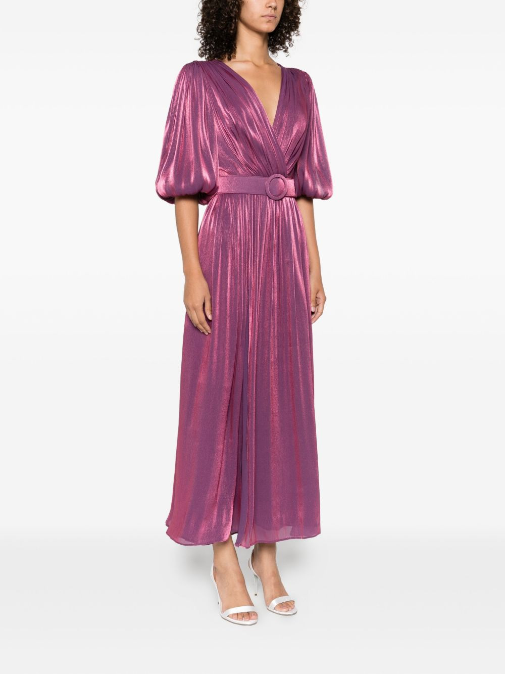 Mira pleated belted midi dress - 3