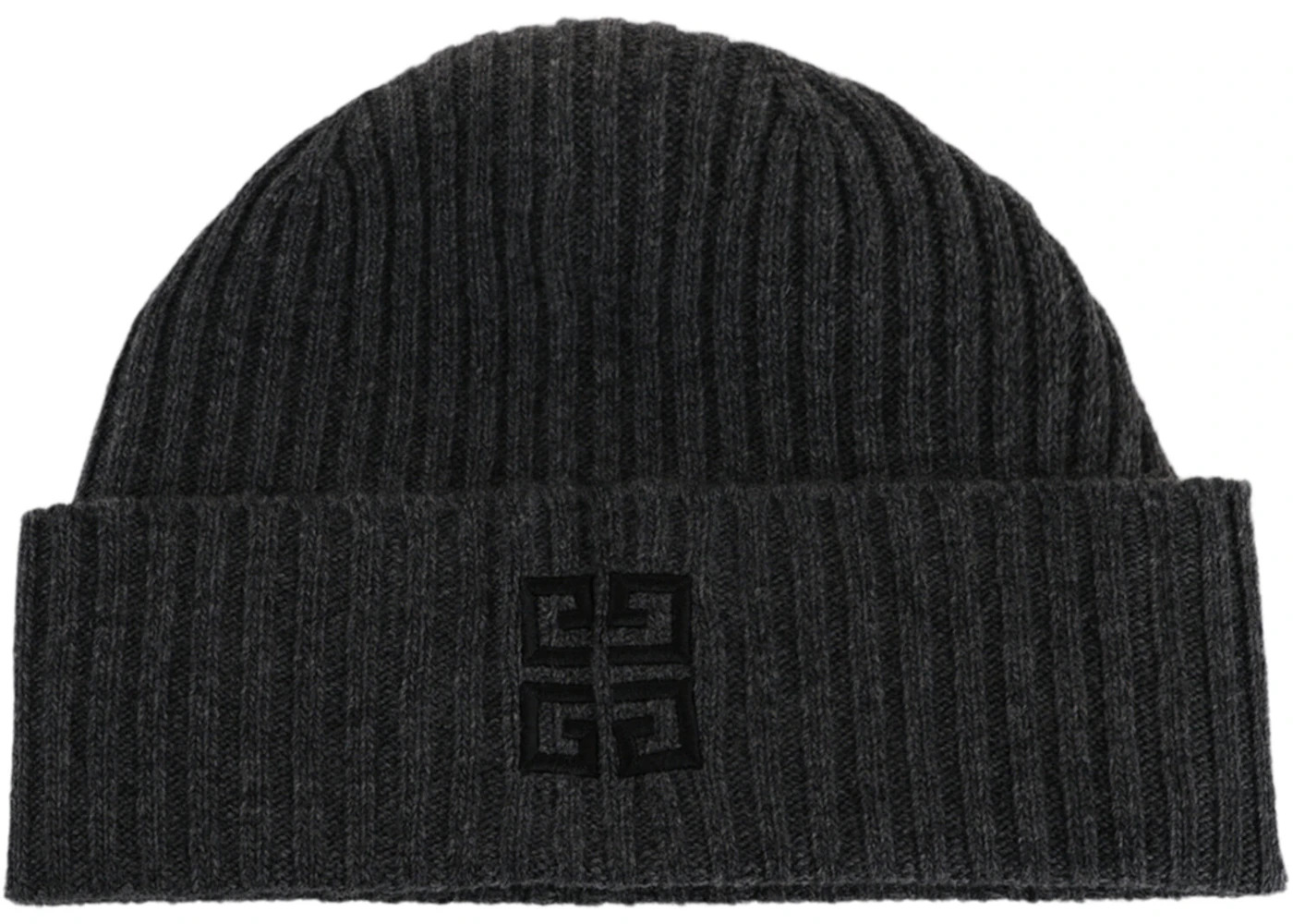 Givenchy Ribbed 4G Wool Blend Beanie Grey Black - 2