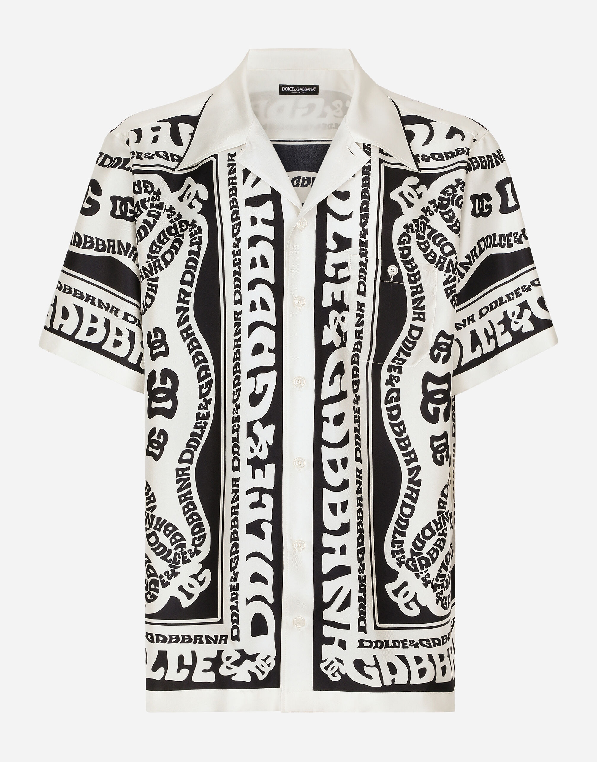 Marina-print silk Hawaii shirt - 1