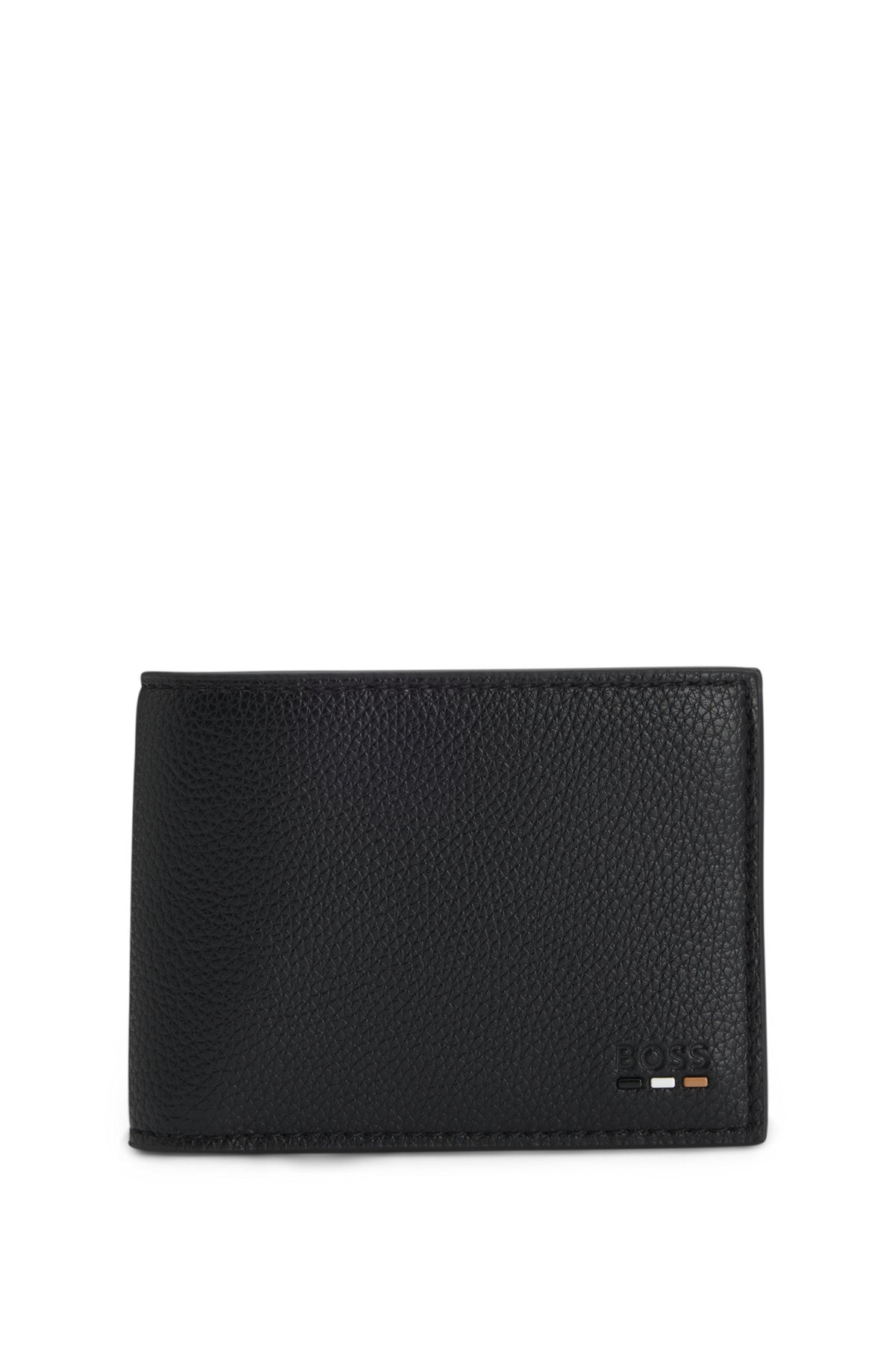 GRAINED FAUX-LEATHER WALLET WITH LOGO AND SIGNATURE STRIPE - 1