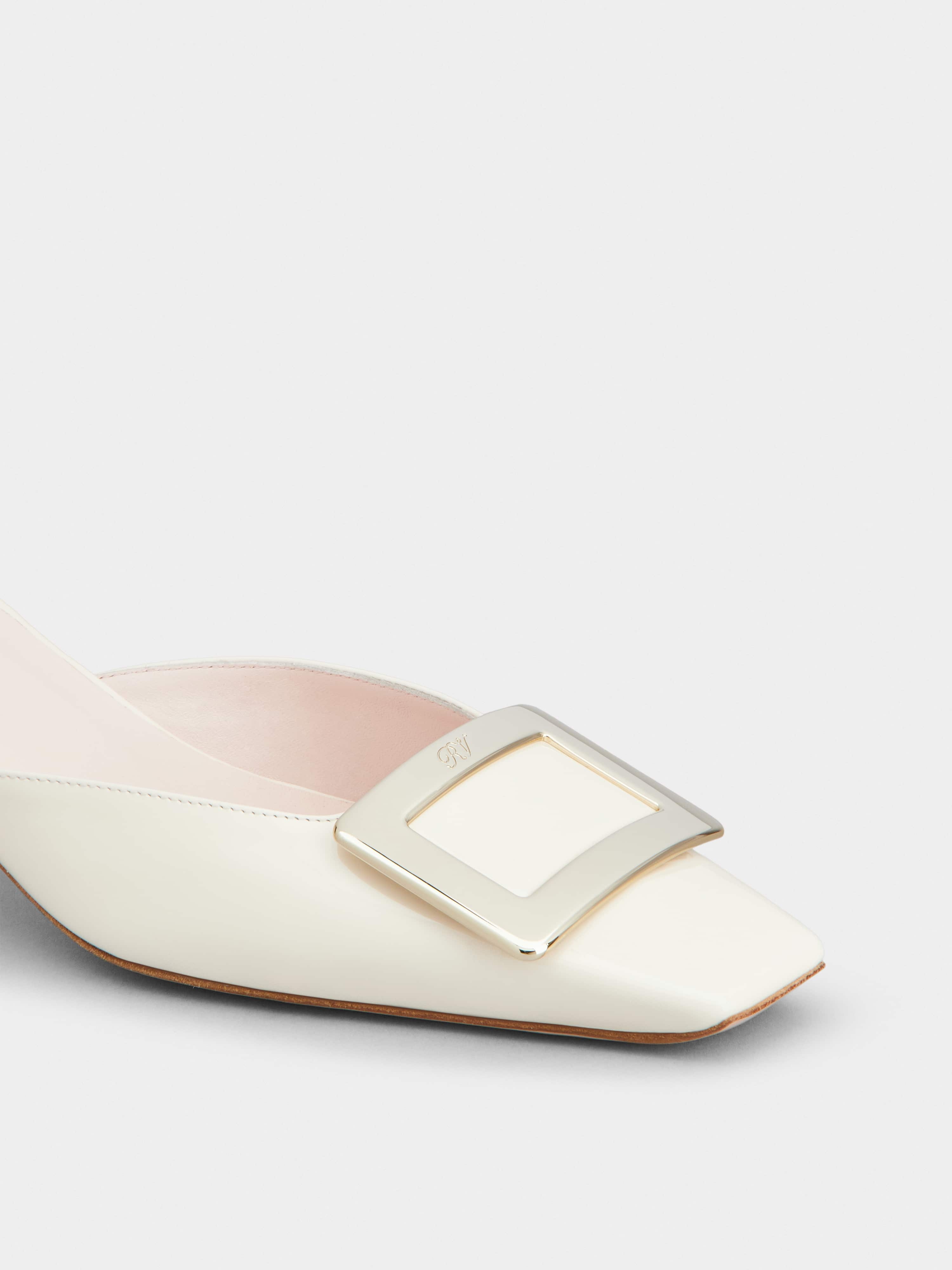 Belle Vivier Metal Buckle Mules in Patent Leather - 3