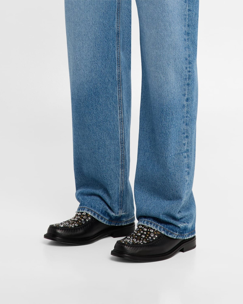 Moschino Men's Studded Leather Loafers outlook