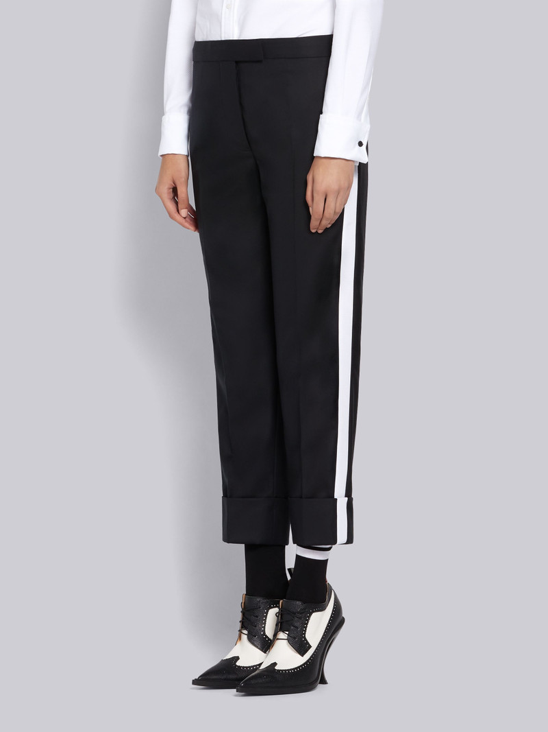 Thom Browne Black Super 120s Twill Grosgrain Tipped Trouser outlook