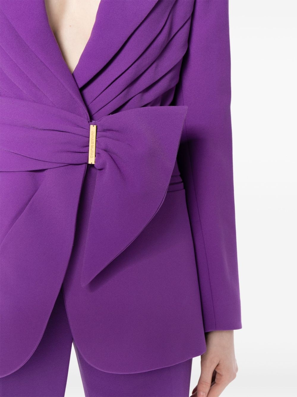 gathered belted blazer - 5