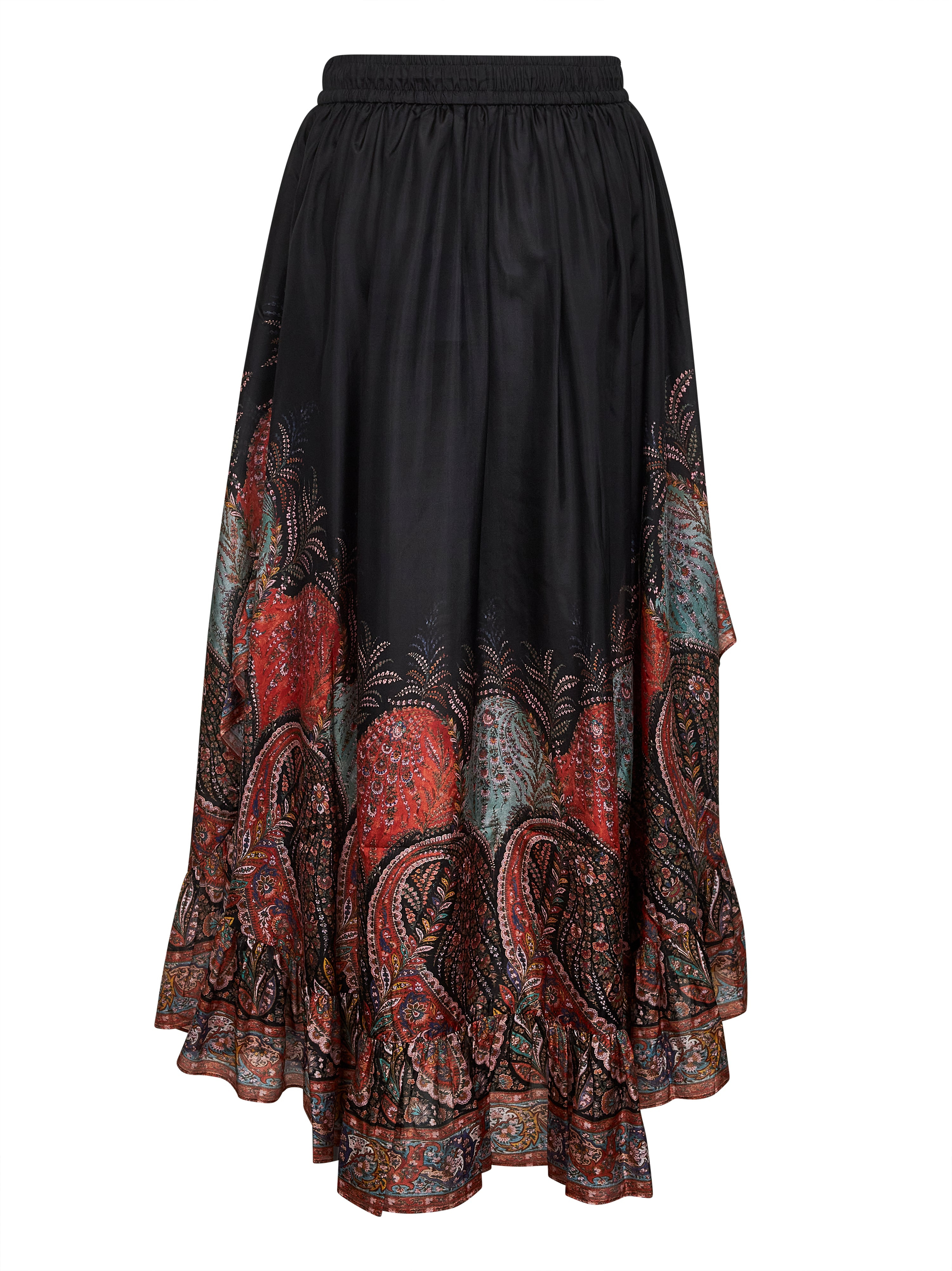Black Paisley habotai silk Rhiannon maxi skirt - 2