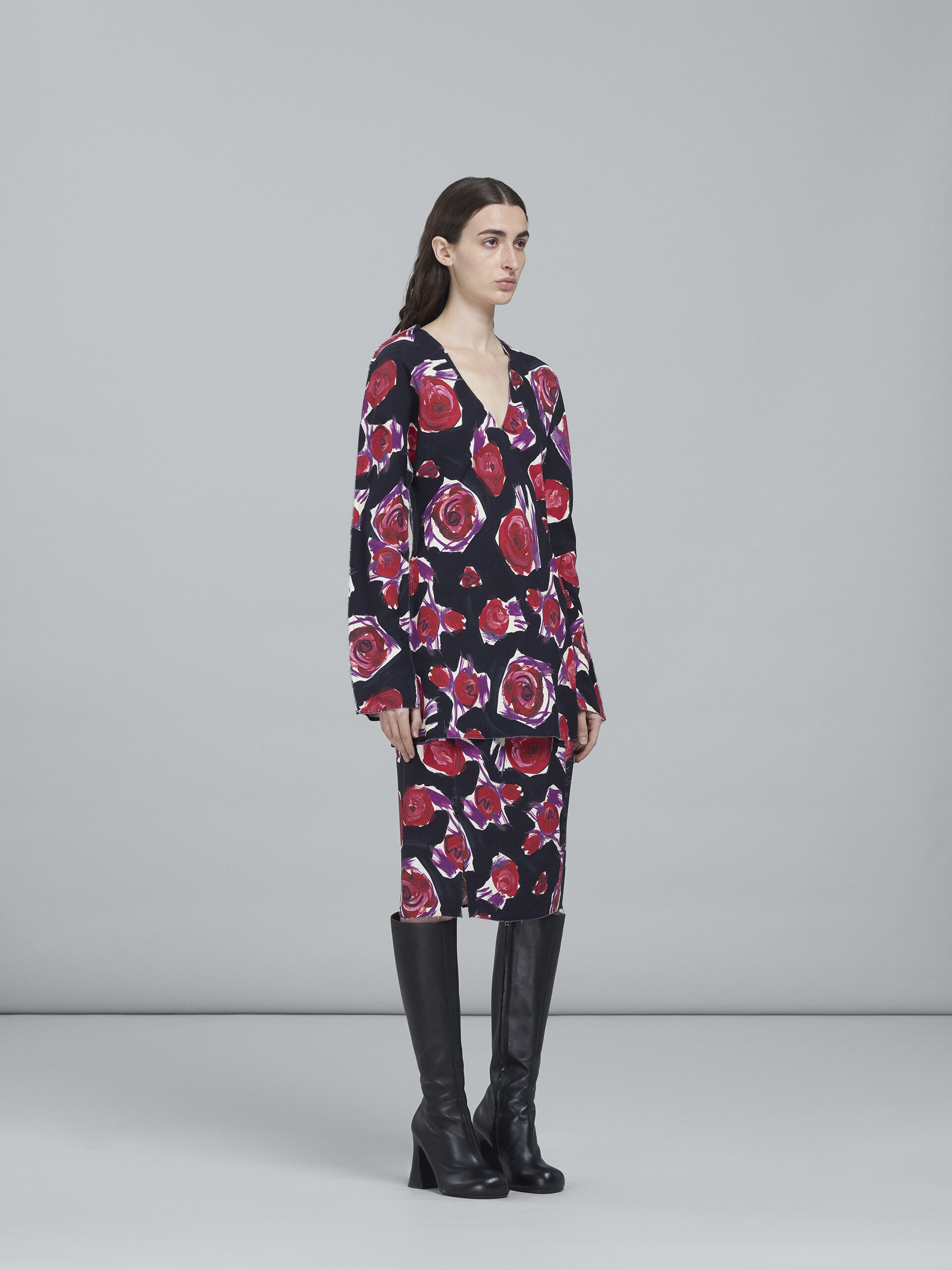 SPINNING ROSES PRINT CADY TULIP SKIRT - 5