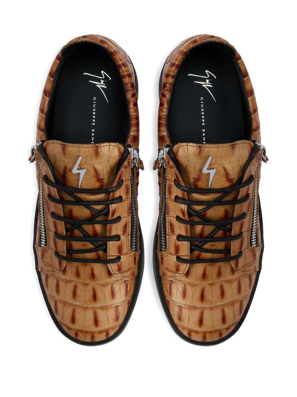 Frankie crocodile-effect sneakers - 4