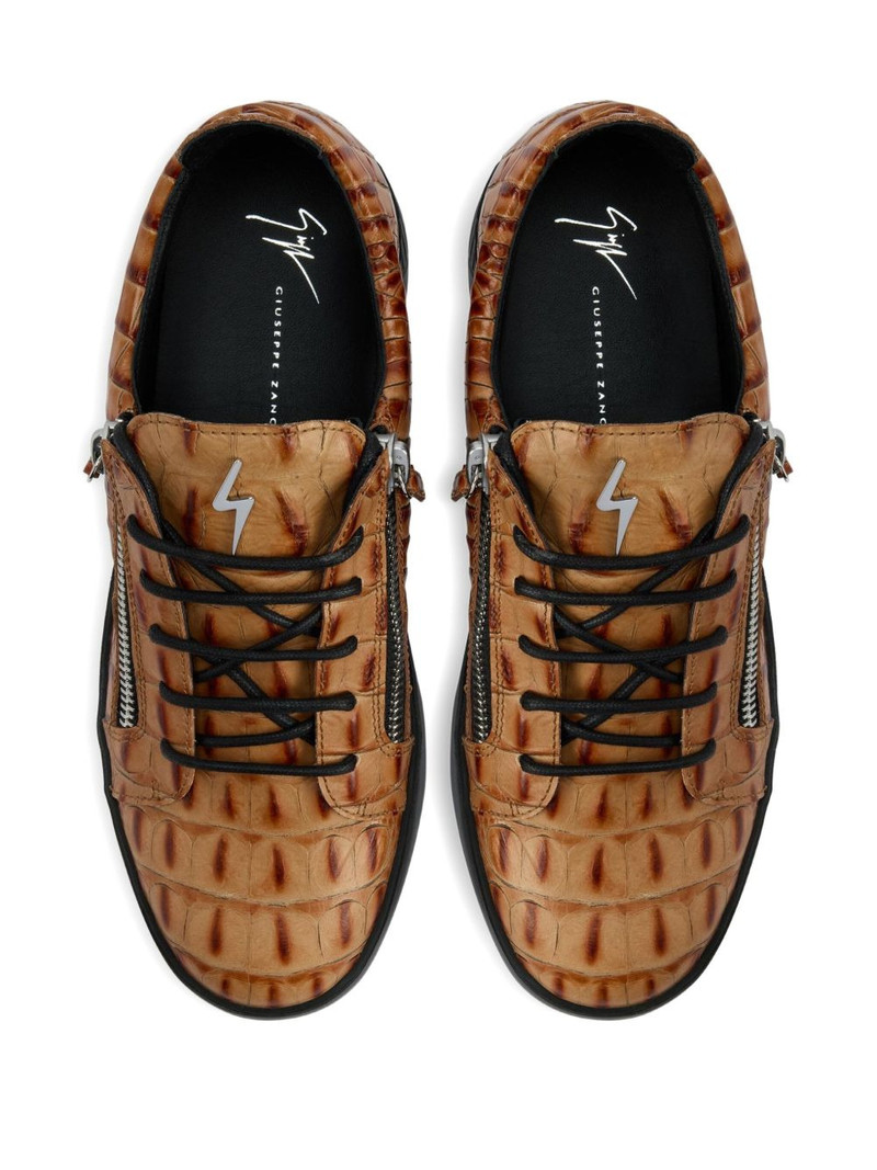 Frankie crocodile-effect sneakers 4