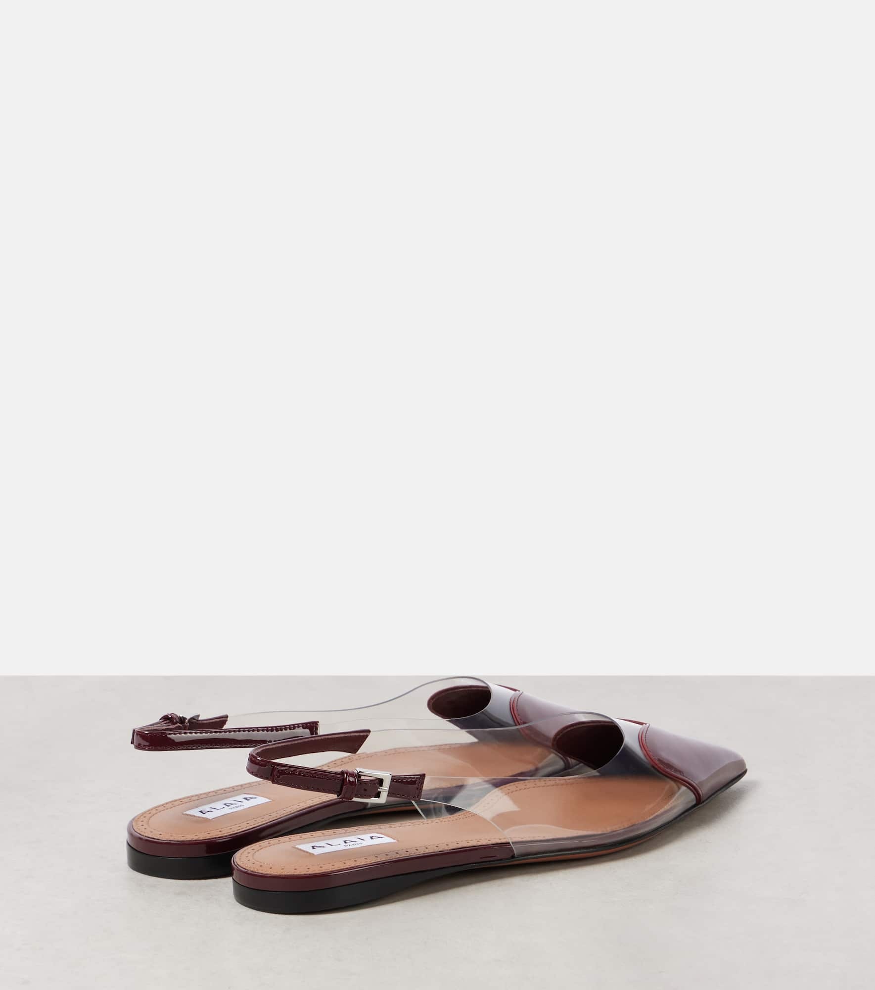 Le Cœur patent leather and PU slingback flats - 2