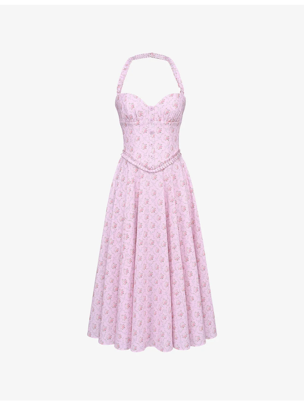 Georgie Floral-Print Stretch-Cotton Midi Dress - 1