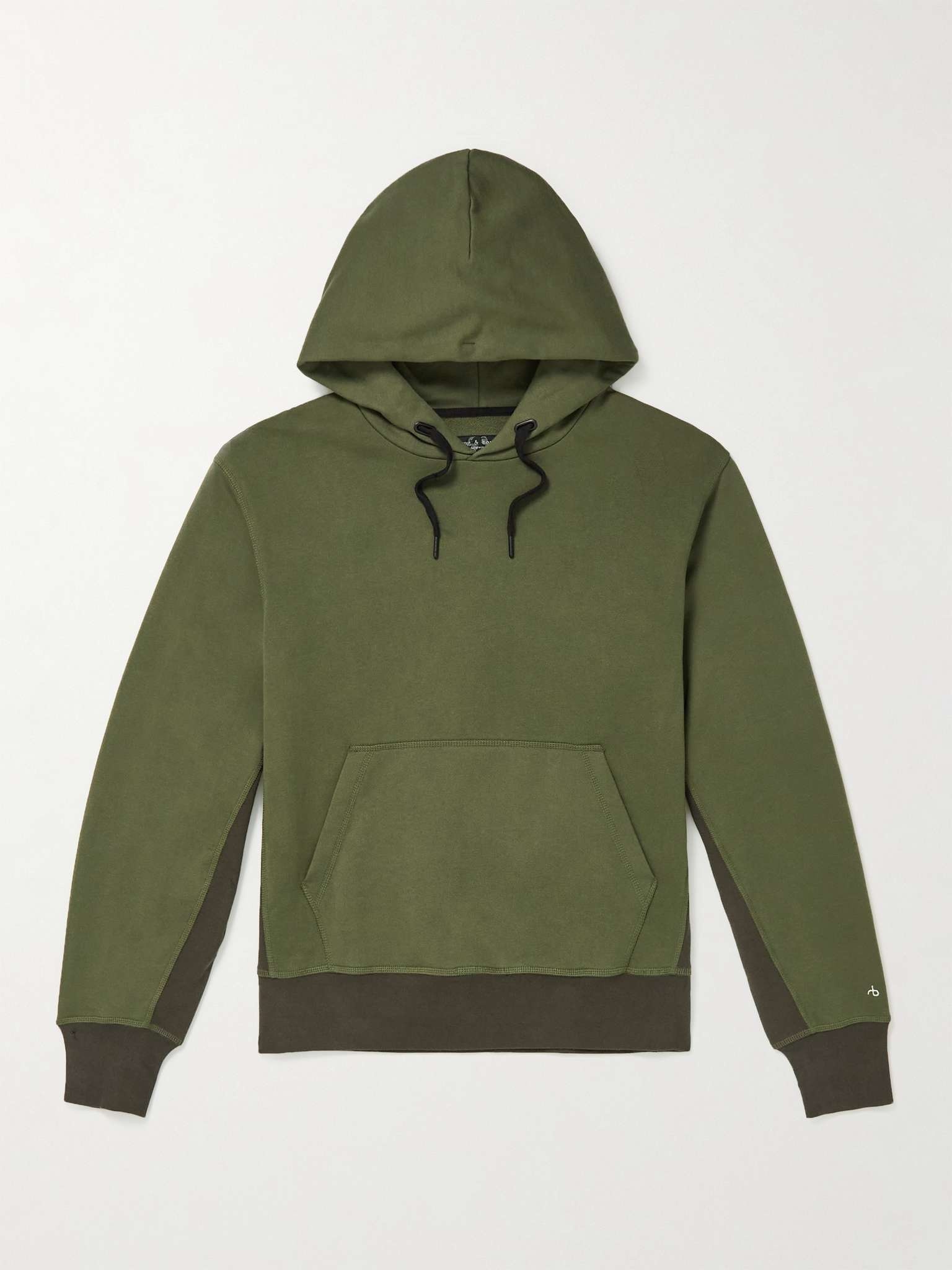 City Two-Tone Organic Cotton-Terry Hoodie - 1