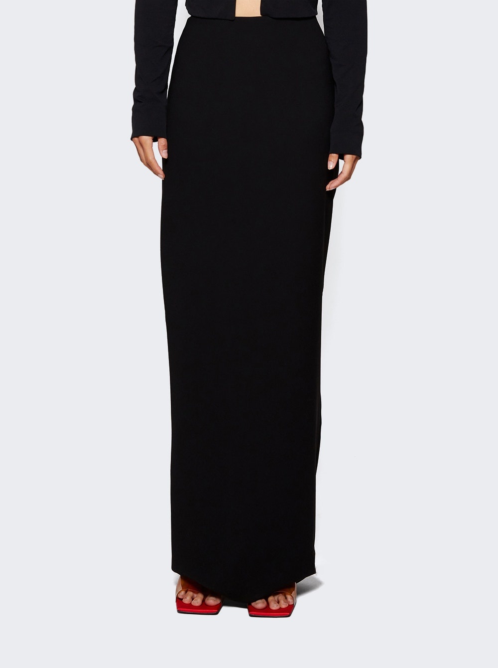 High Waist Column Skirt Black - 3
