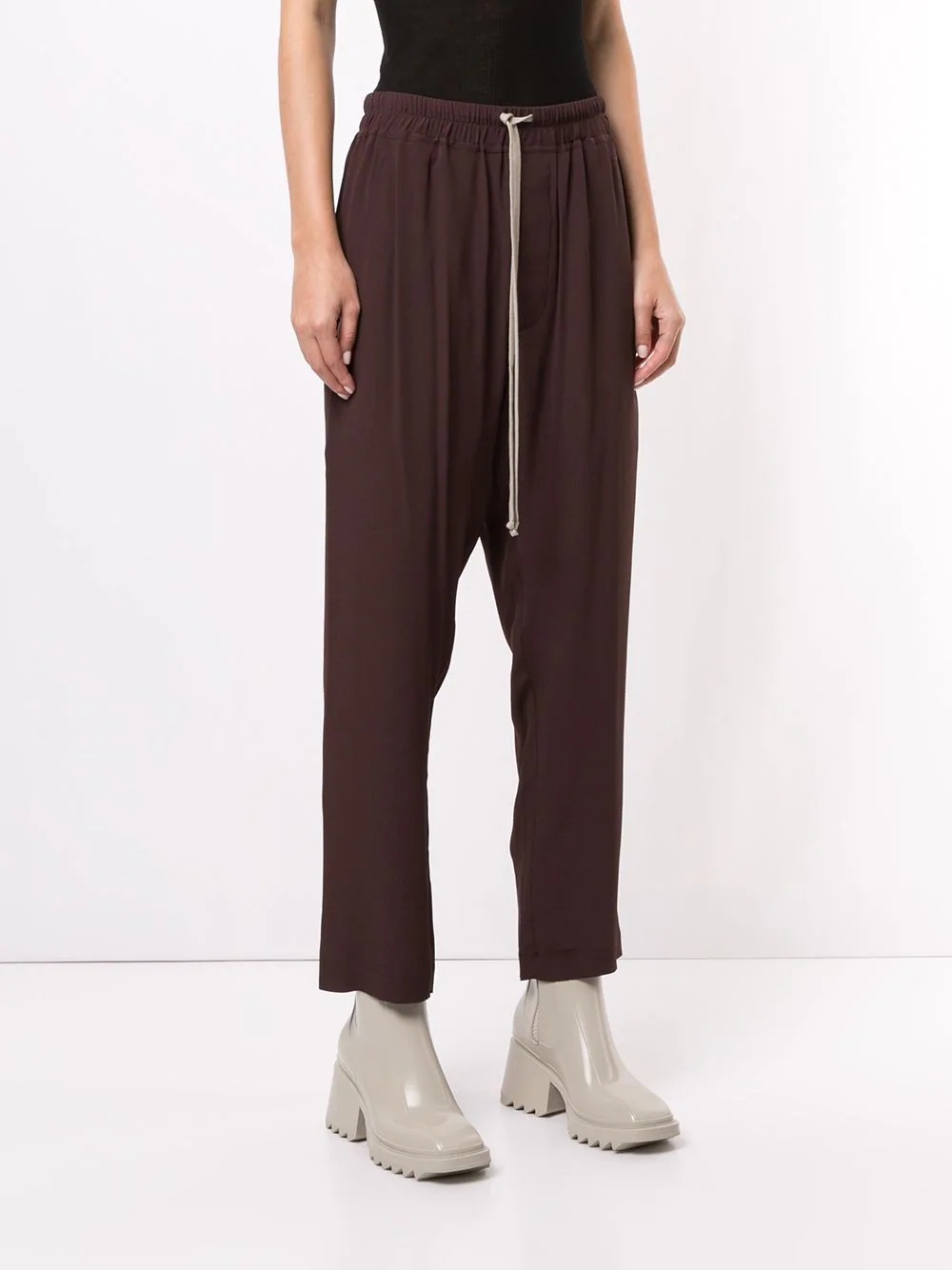 drawstring silk-blend track pants - 3