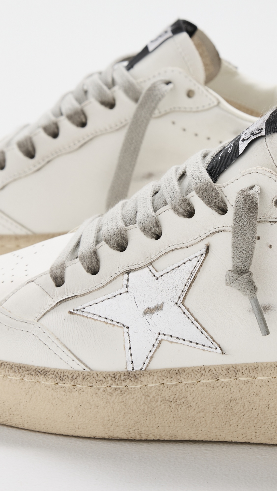 Ballstar 2 Leather Upper and Spur Laminated Star Glitter Heel Sneakers - 5