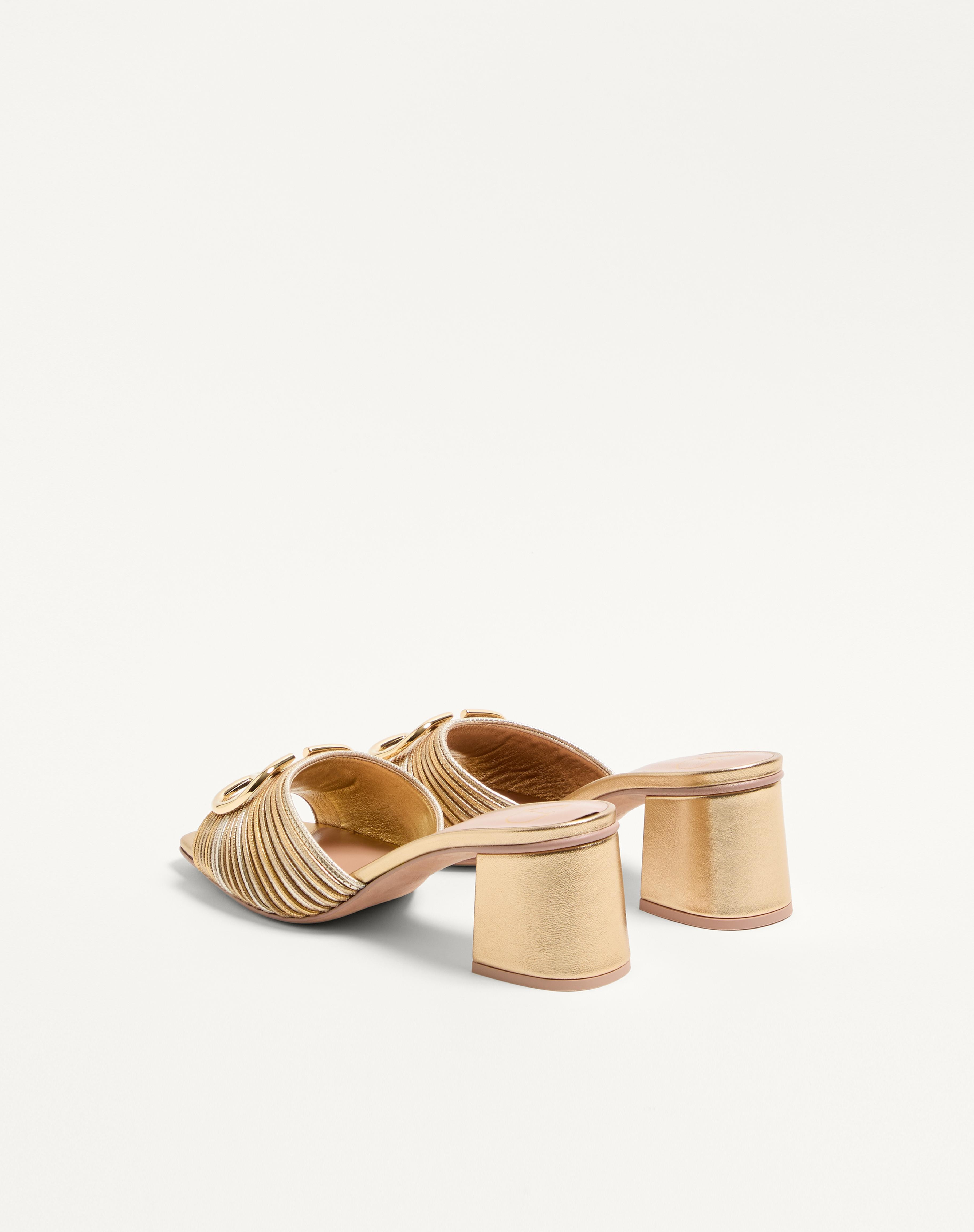 METALLIC VLOGO SIGNATURE SLIDE SANDAL WITH CORNELY EMBROIDERY 60MM - 5