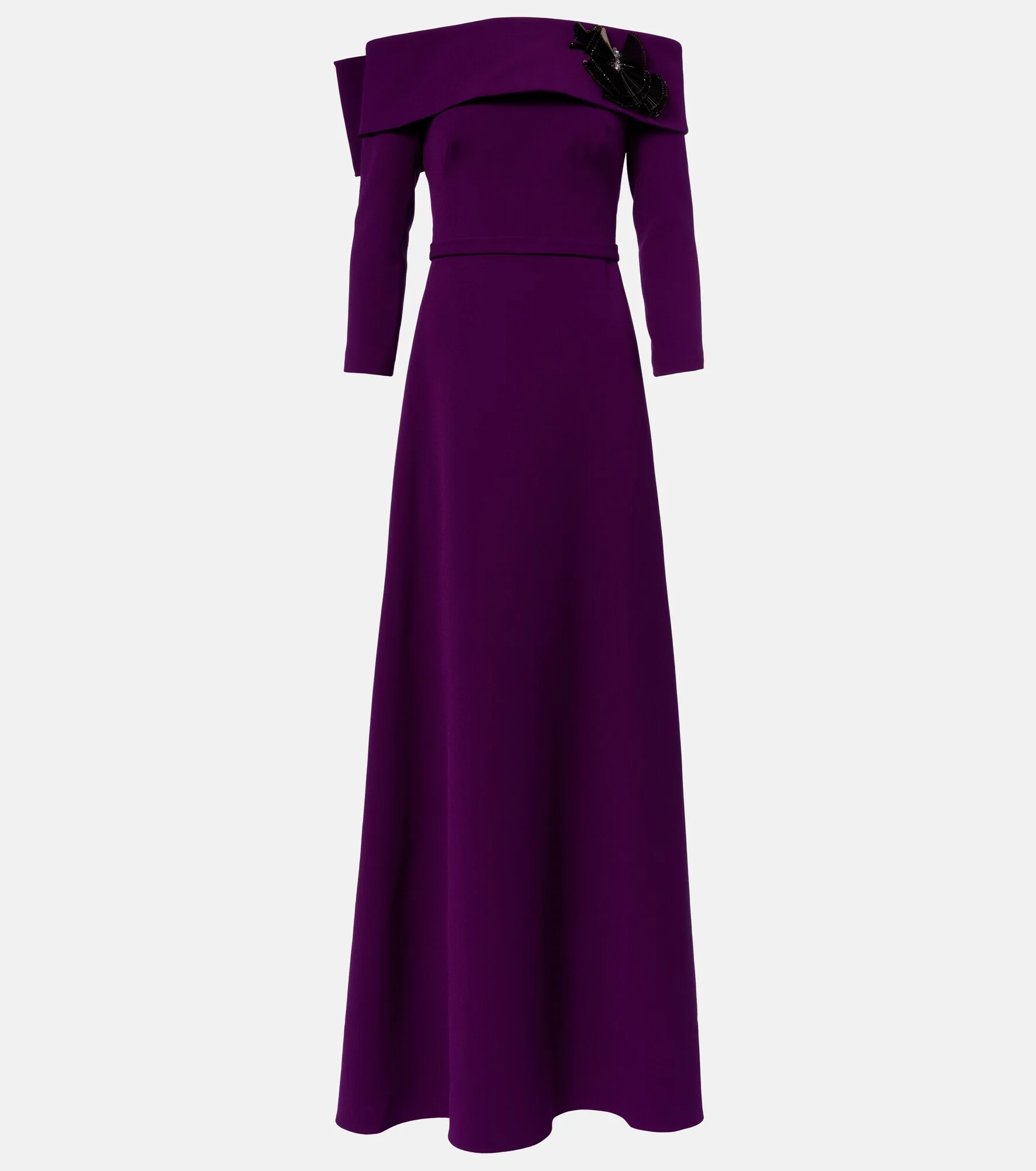 Lunelle embellished off-shoulder crêpe gown - 1