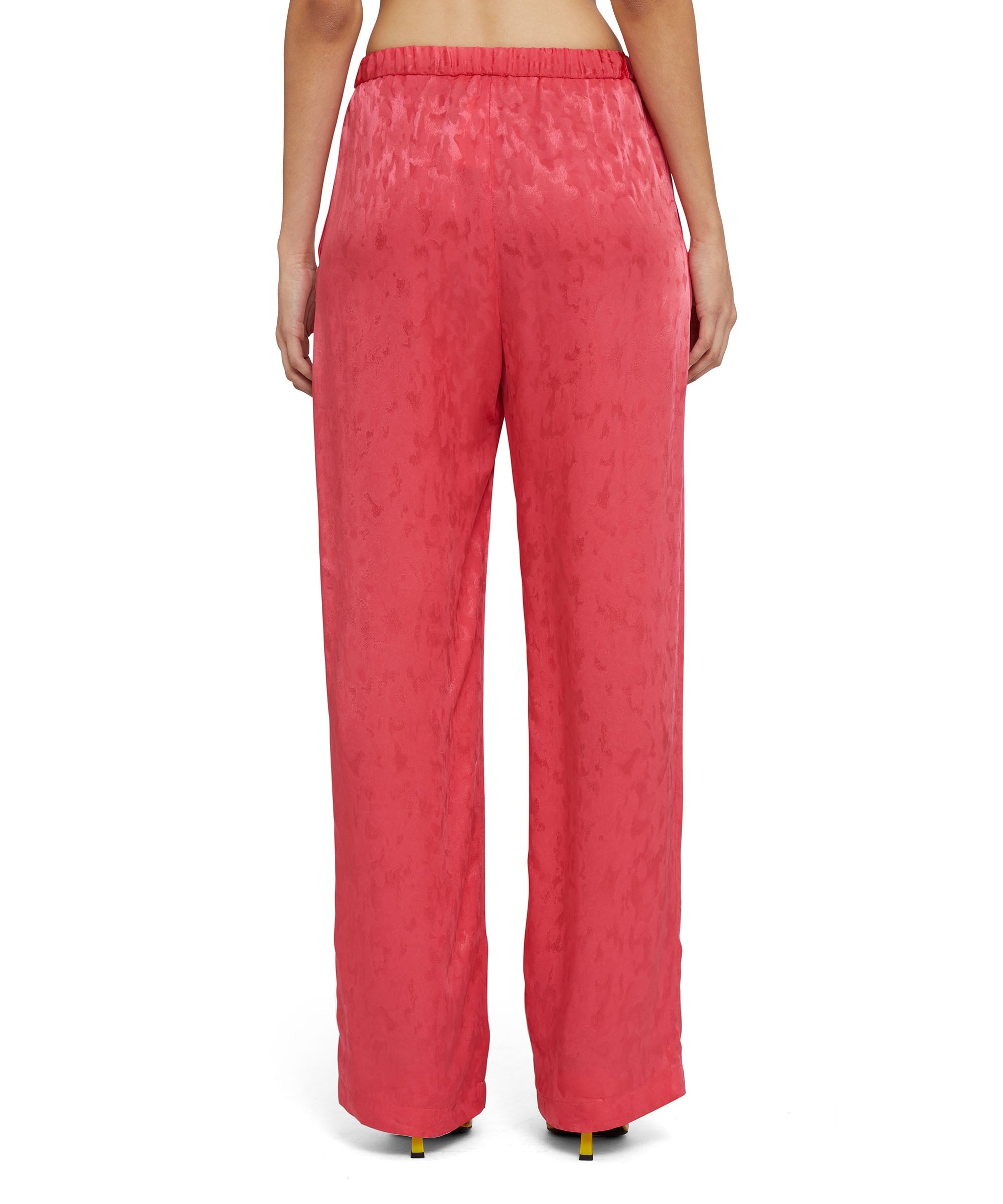 Viscose jacquard camouflage flowing pants with straight legs - 3