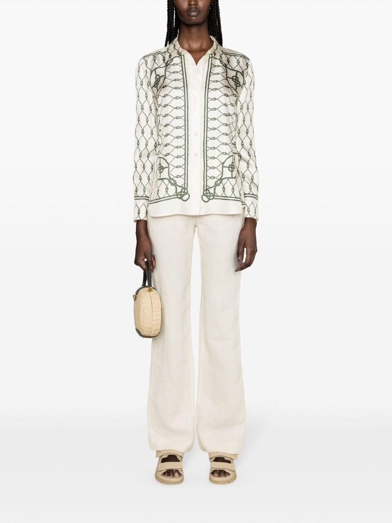 TORY BURCH knot-print silk shirt outlook