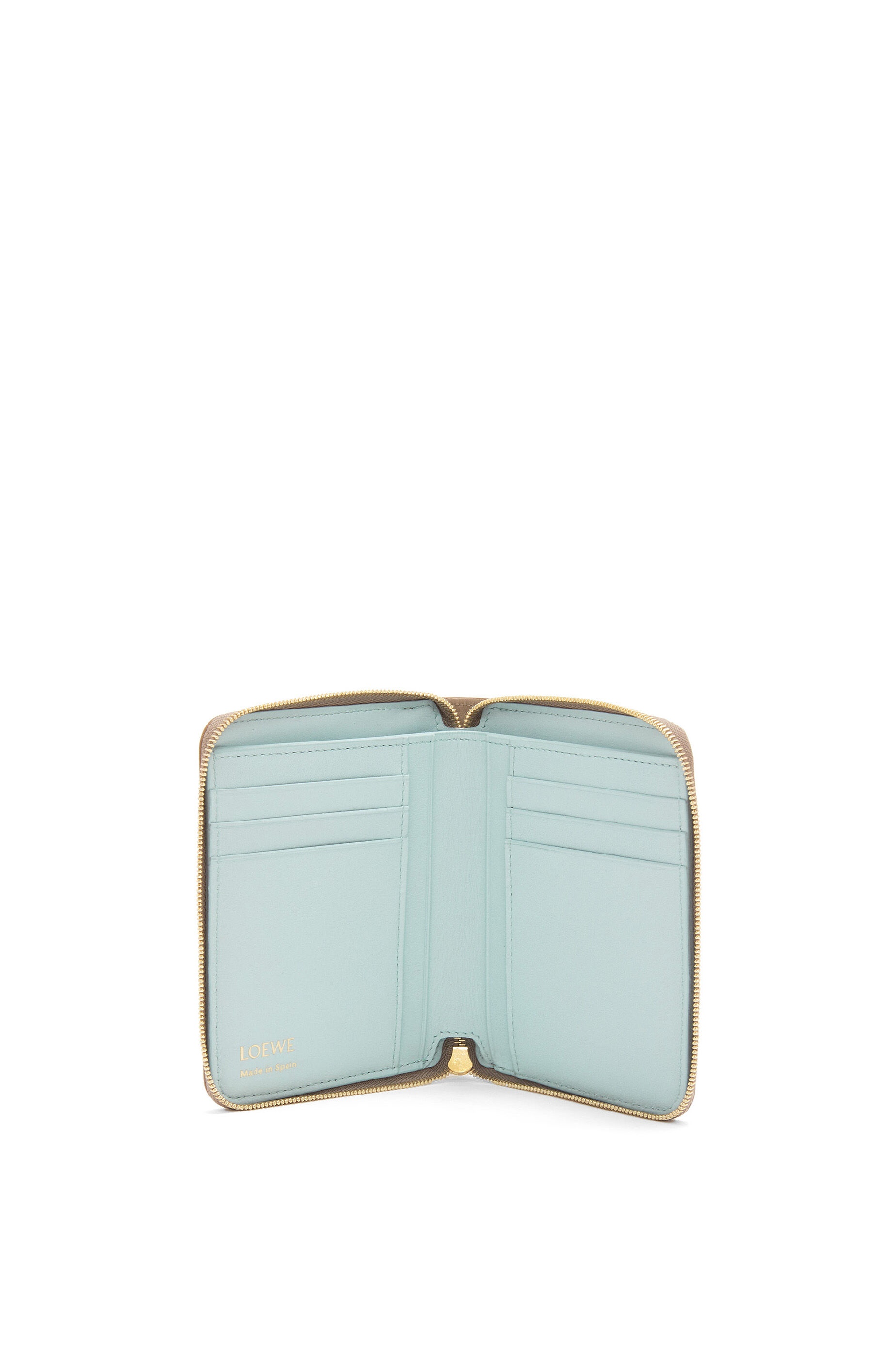 Knot compact zip wallet in shiny nappa calfskin - 2