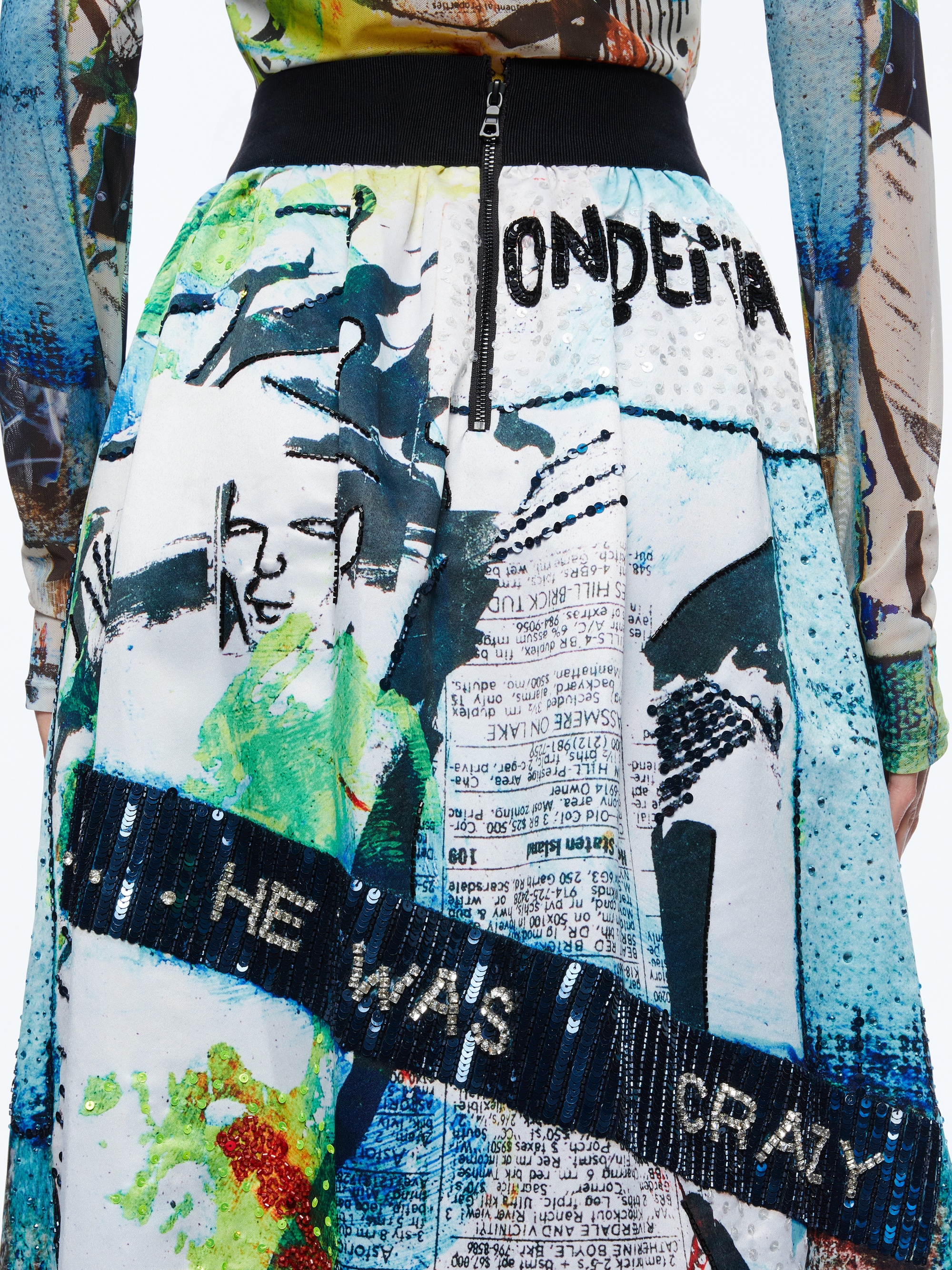 A+O X BASQUIAT TINA EMBELLISHED MAXI SKIRT - 5