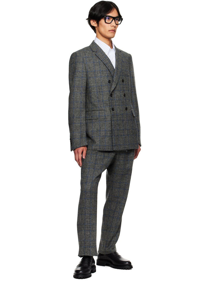 Thom Browne Gray Prince of Wales Hunting Tweed Trousers outlook