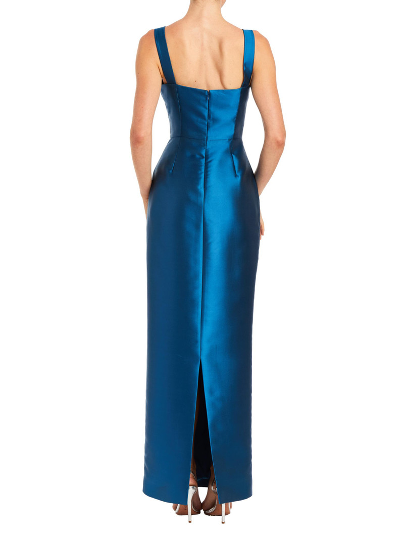 Women's Eve Embellished Satin Caplet Column Gown - Midnight 6