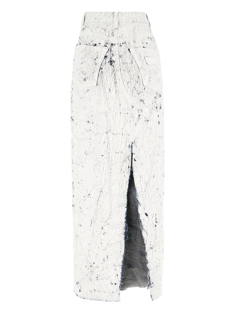 MM6 Maison Margiela coated-finish midi skirt outlook