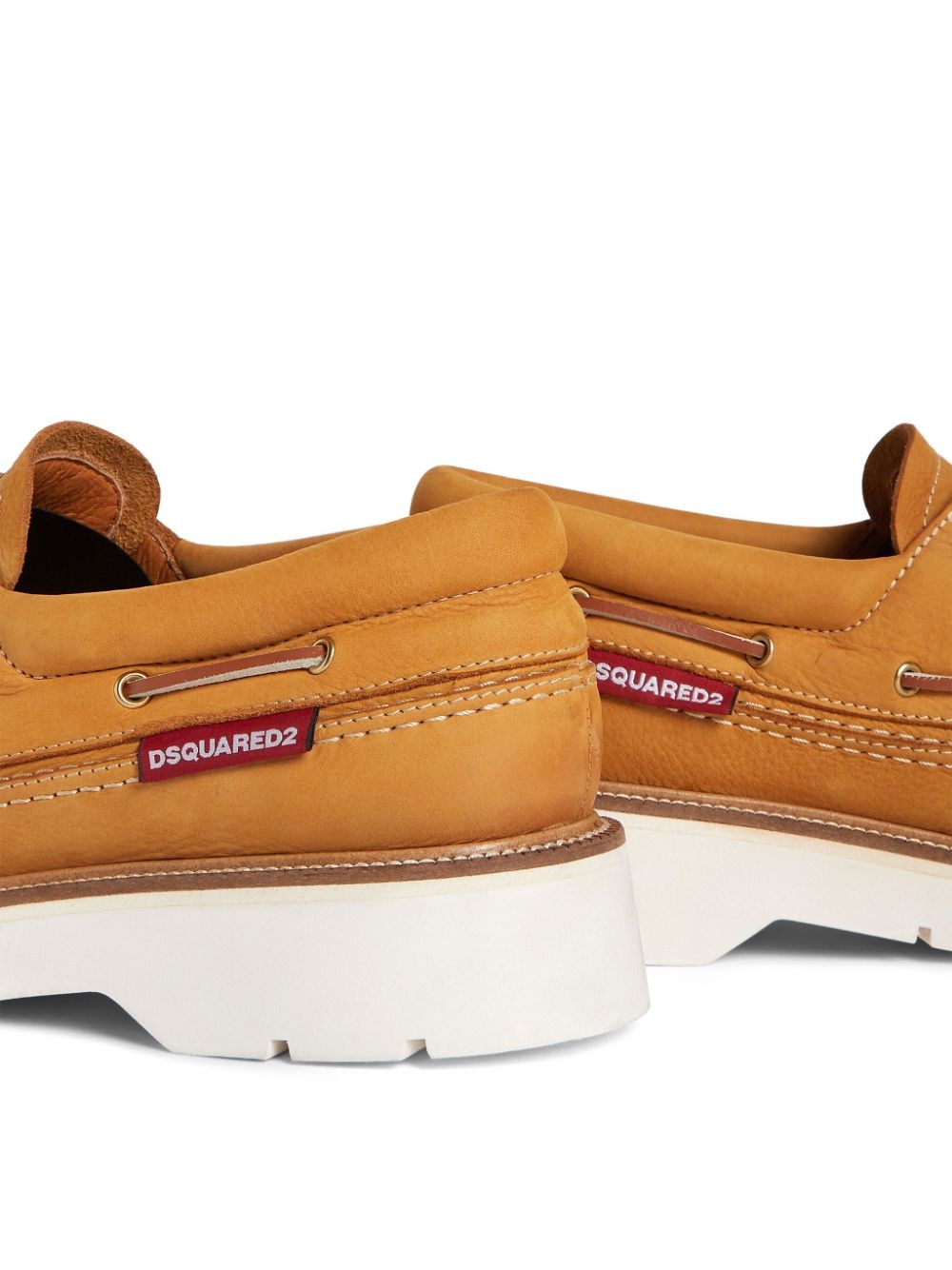 lace-up leather boat shoes - 4