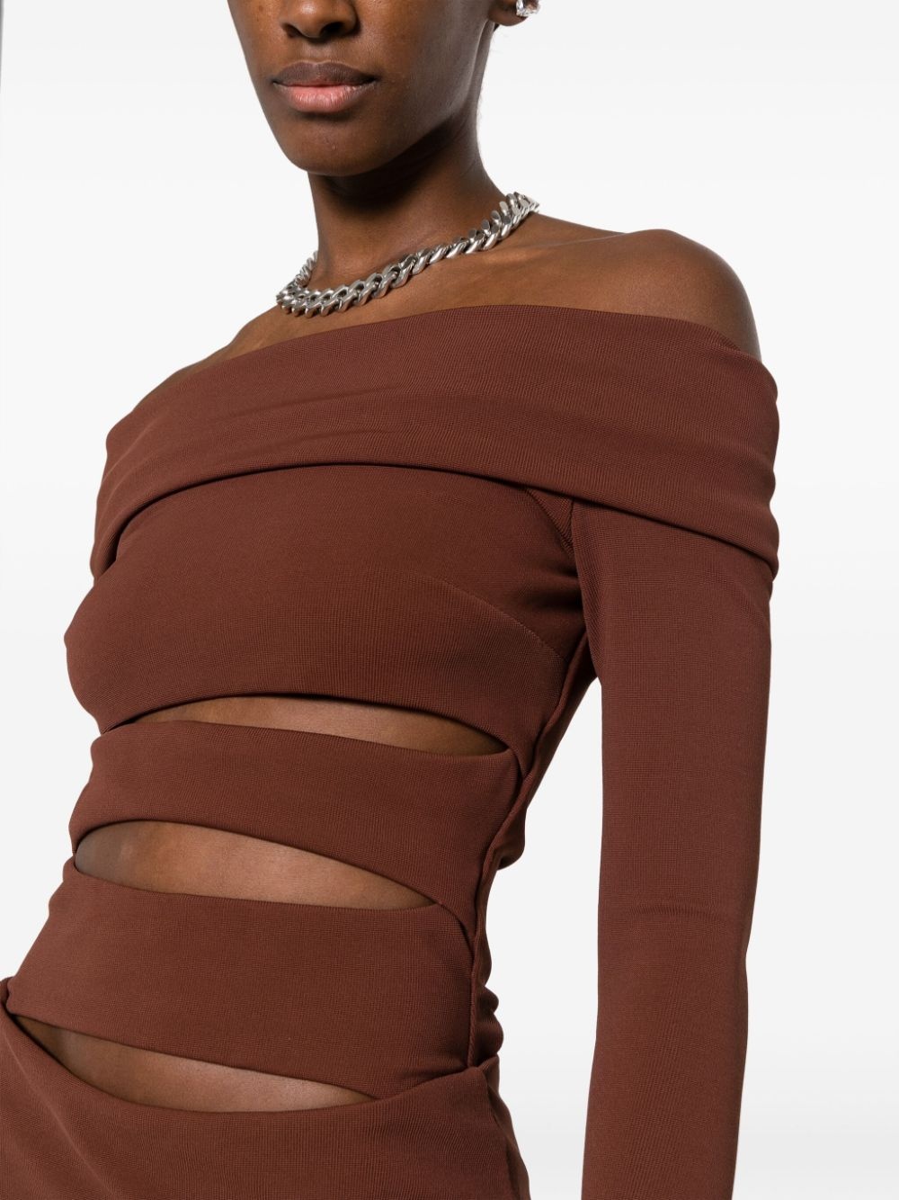 off-shoulder cut-out minidress - 5