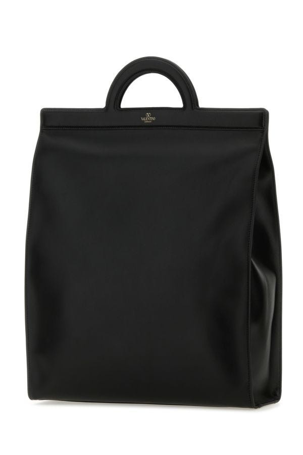 Black leather shopping bag - 2