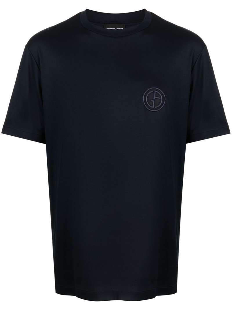 logo-embroidered cotton T-shirt 1