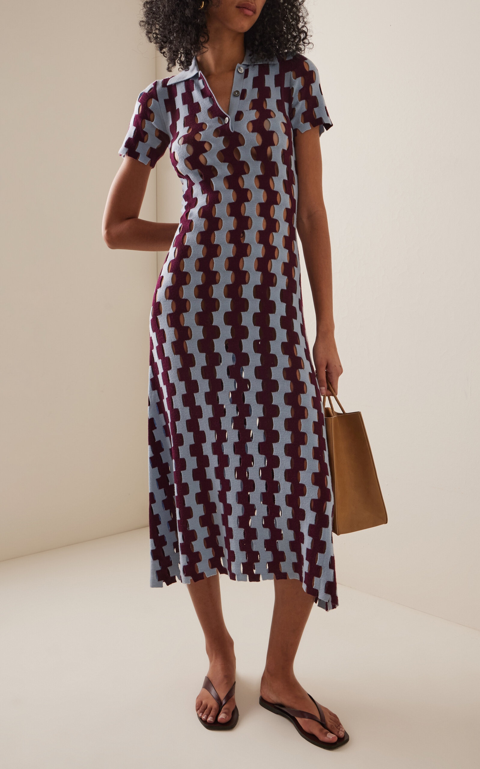 Exclusive Margerite Merino Wool Dress burgundy - 3