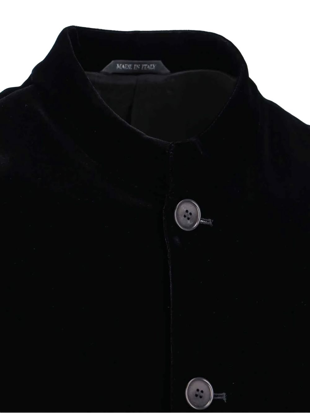 velvet mandarin-collar blazer - 4