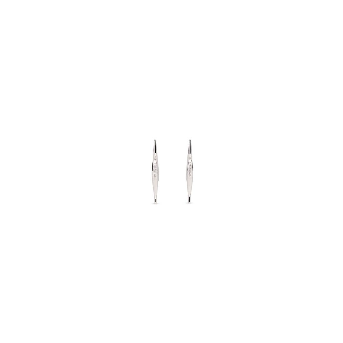 Force Double Spike Earrings in Silver - 2