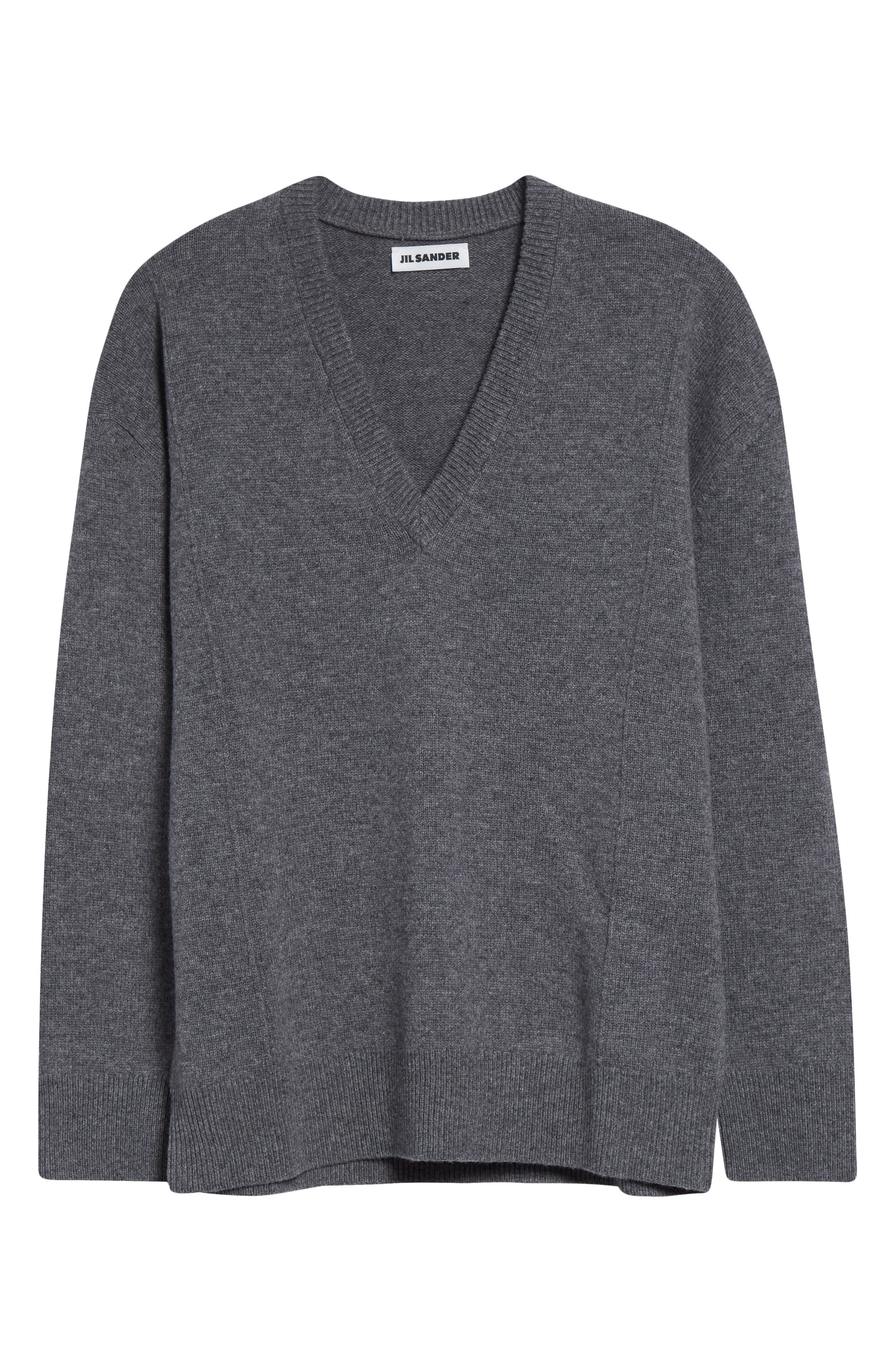Jil Sander Wool & Cashmere V-Neck Sweater in Basalt at Nordstrom - 6