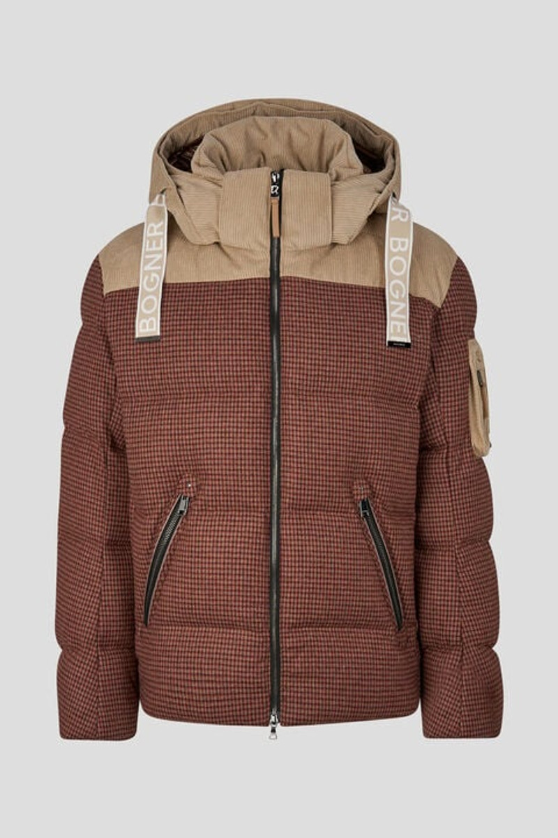 Jamy Down jacket in Beige/Red 1