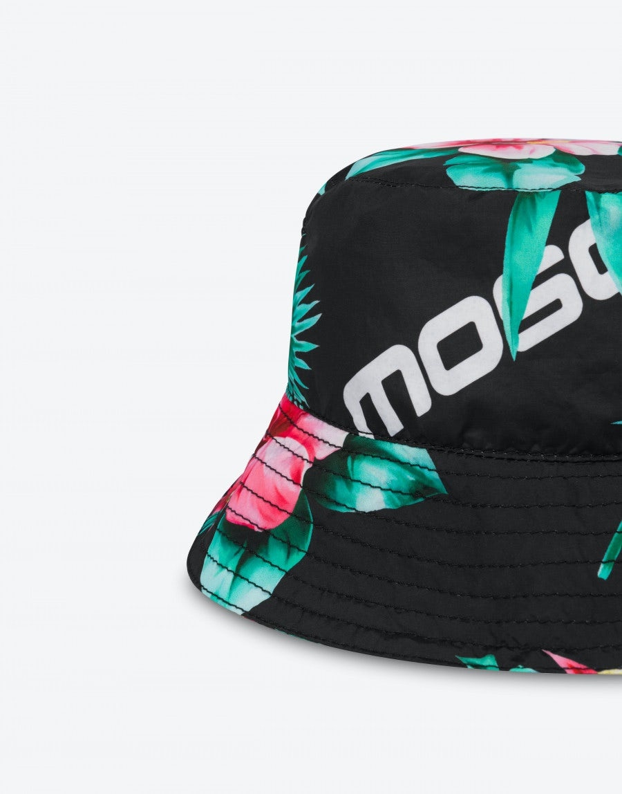 HIBISCUS PRINT NYLON HAT - 3