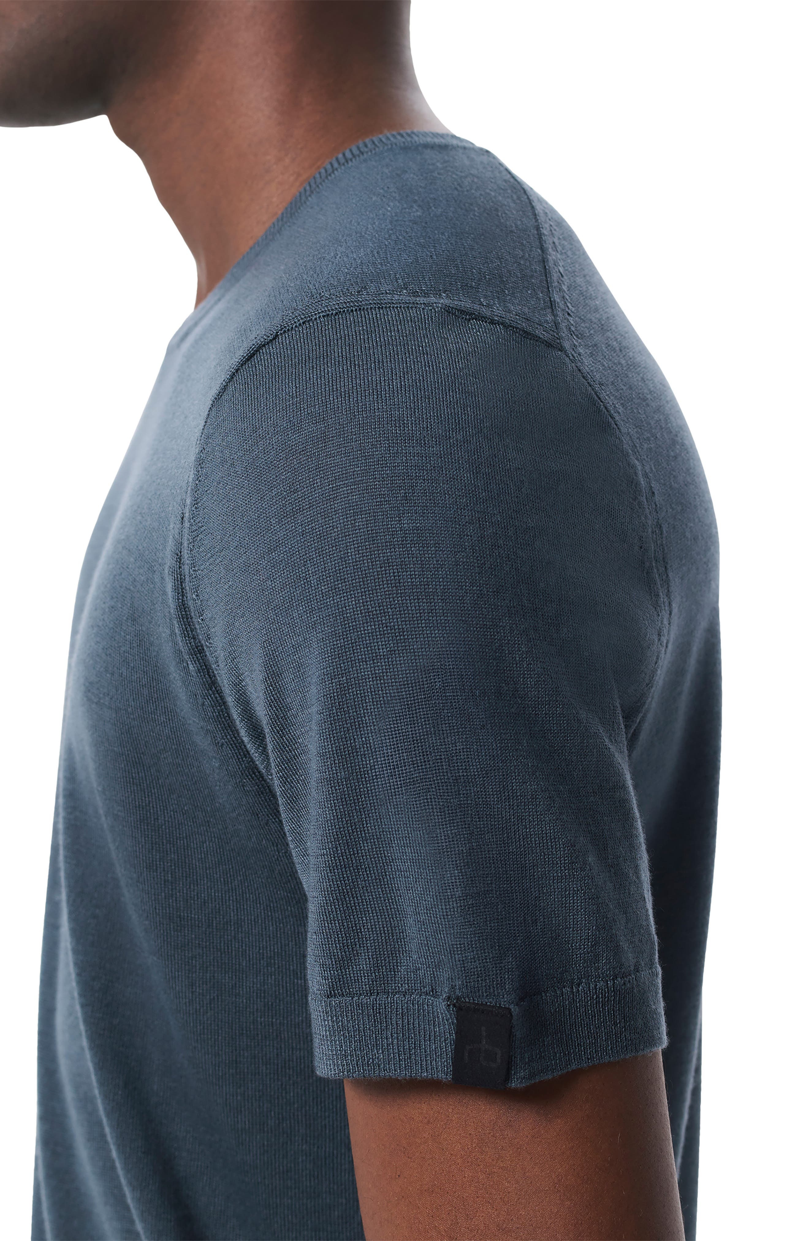 rag & bone Aulton Wool Blend T-Shirt in Blue at Nordstrom - 3