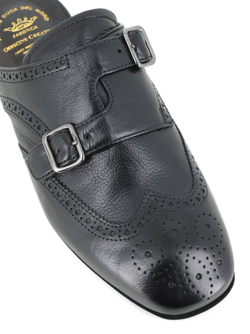 buckle detail brogue mules 5