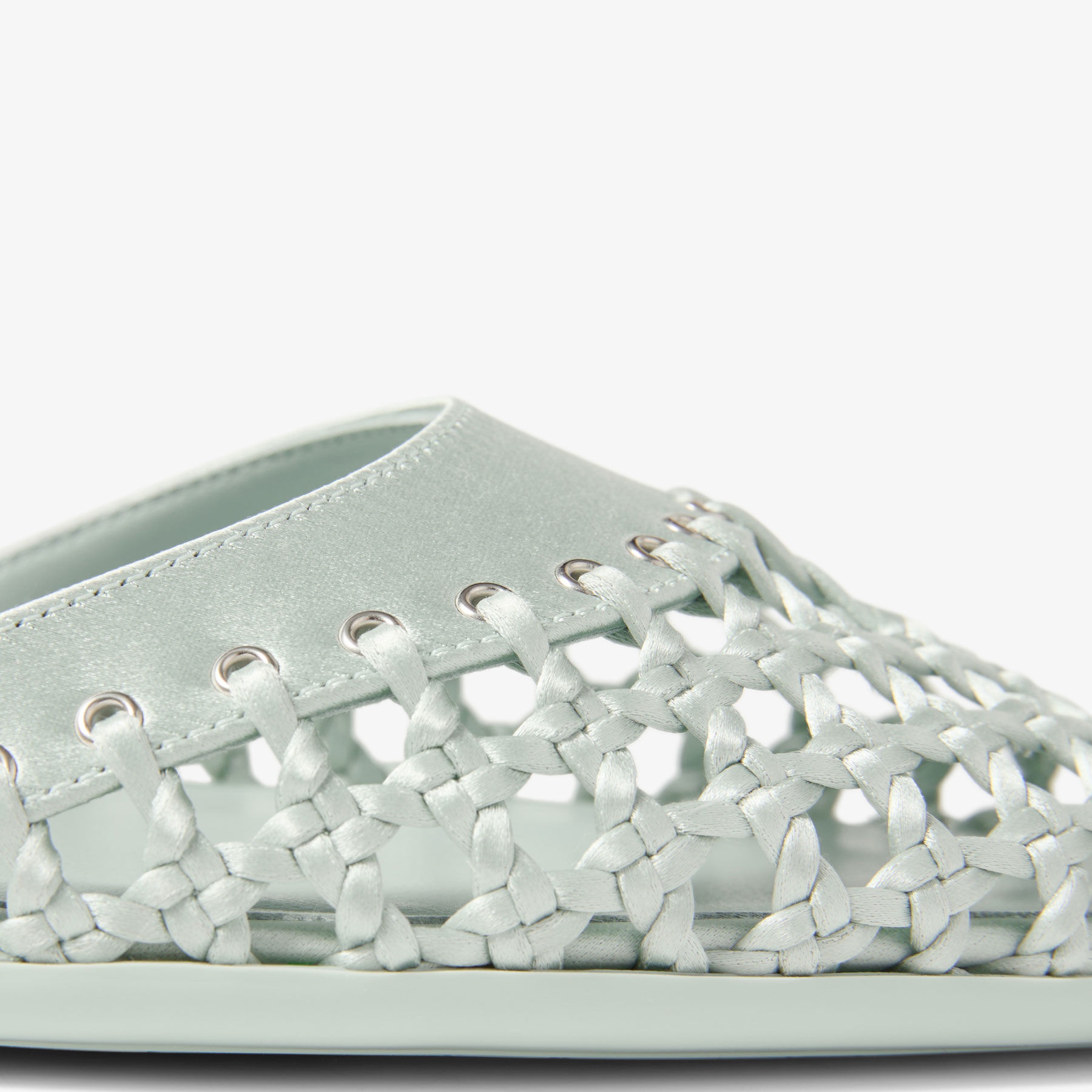 Dila Ballerina
Light Verde Satin Ballet Flats with Crystal Embellishment - 3