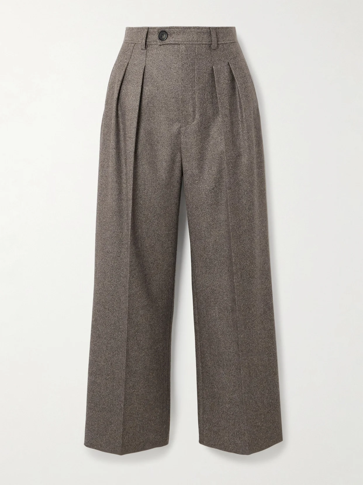 Yurik Pleated Wool And Cashmere-blend Flannel Straight-leg Pants - 1
