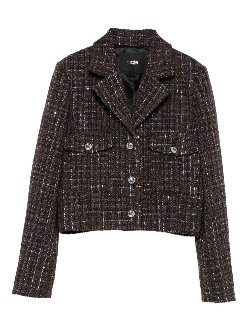 tweed sequin-embellished blazer - 1