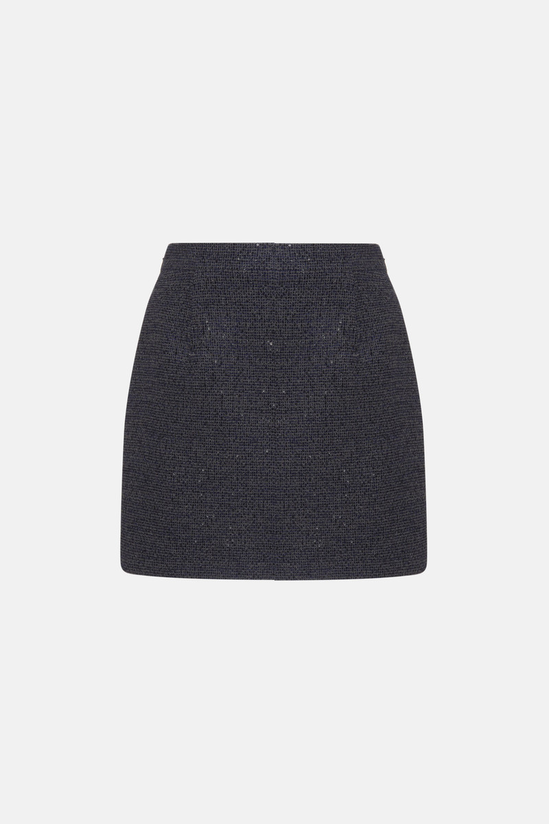 SEQUIN TWEED MINI SKIRT 1