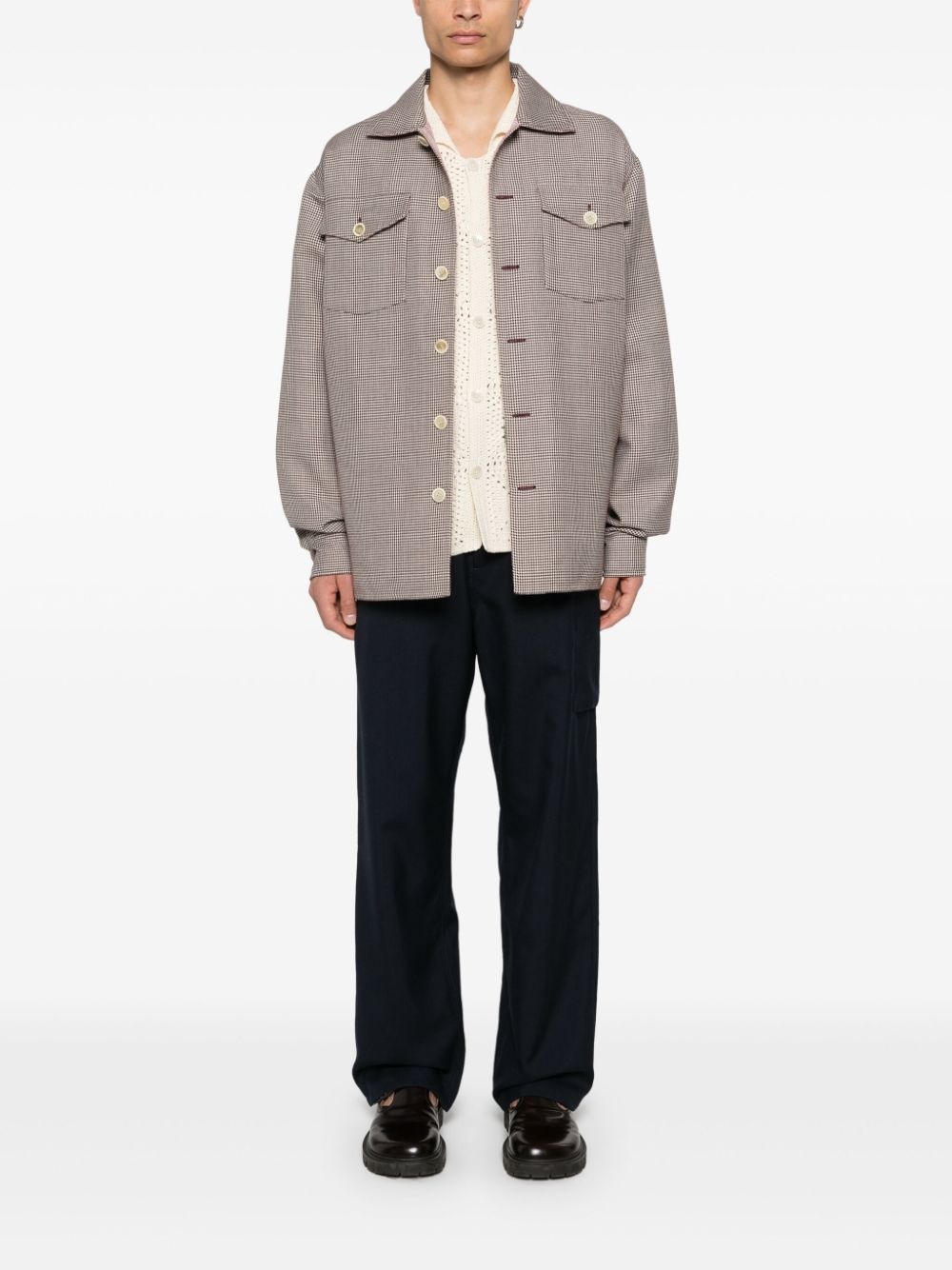 houndstooth-jacquard shirt - 2
